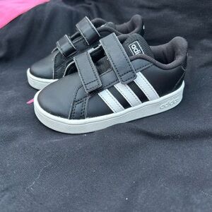 Adidas Kids Black and White Sneakers